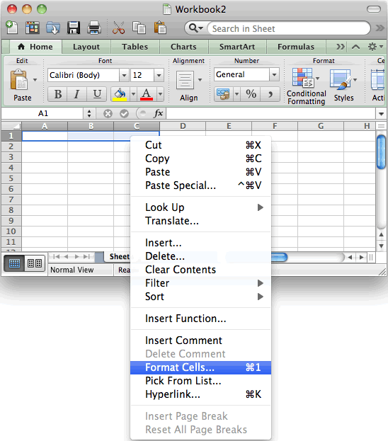 unmerge rows in excel for mac